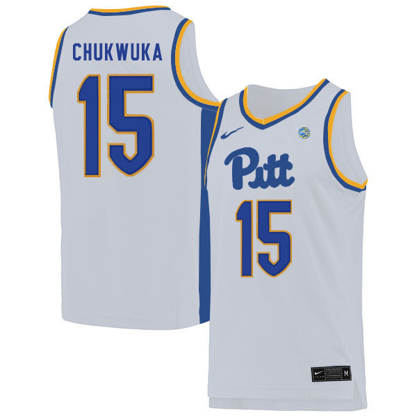 Men #15 Kene Chukwuka Pitt Panthers College Basketball Jerseys Sale-White